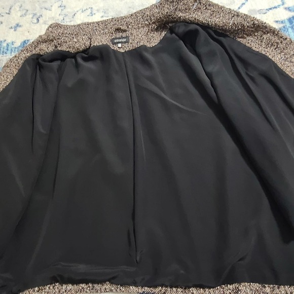 Eskandar Jacket Tweed 1 Lined Wool Blend Brown Black Oversized Lagenlook Boxy - Picture 11 of 14